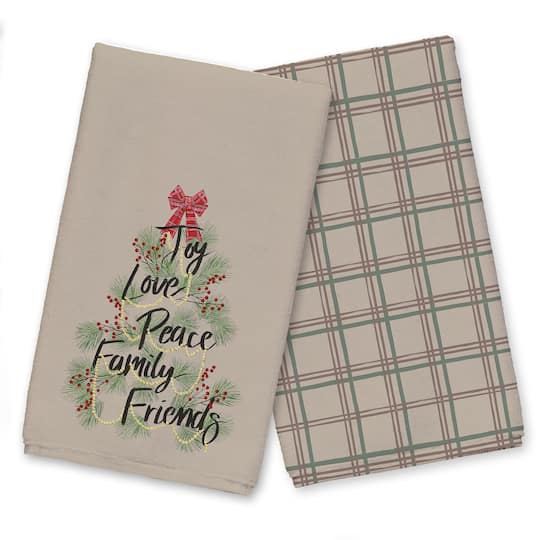 Christmas Word Tree Tea Towel Set
